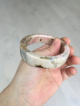 Load image into Gallery viewer, 53mm 100% natural pink/black time series(时光系列) square style rose stone (Rhodonite)square bangle XY103