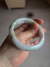 Load image into Gallery viewer, 58mm certified 100% natural light green/purple/yellow (Fu Lu Shou) jadeite jade bangle AZ135-1464