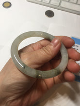 Load image into Gallery viewer, 54mm Certified type A 100% Natural light green dark green floating seaweed round cut Jadeite bangle PC60-6625