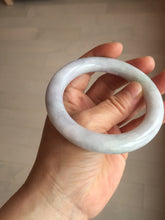 Load image into Gallery viewer, 56.2mm certified 100% natural light green/white/purple chubby round cut jadeite jade bangle BS37-(5563)