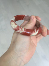 Load image into Gallery viewer, 55mm 100% natural red jasper stone(红碧玉,鸡血石) bangle XY102
