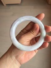 Load image into Gallery viewer, 56.2mm certified 100% natural light green/white/purple chubby round cut jadeite jade bangle BS37-(5563)