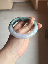 Load image into Gallery viewer, 57.9mm 100% Natural type A dark green purple carved and golden-painted Jadeite Jade bangle BP168-0261