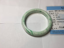 Load image into Gallery viewer, 56mm certified 100% natural Type A sunny green white jadeite bangle PD149-6261
