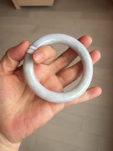 Load image into Gallery viewer, 56.2mm certified 100% natural light green/white/purple chubby round cut jadeite jade bangle BS37-(5563)