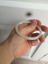 Load image into Gallery viewer, 55.5mm Certified type A 100% Natural light purple/white/green slim round cut Jadeite bangle BF74-2550