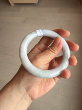 Load image into Gallery viewer, 56.2mm certified 100% natural light green/white/purple chubby round cut jadeite jade bangle BS37-(5563)