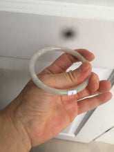 Load image into Gallery viewer, 55.5mm Certified type A 100% Natural light purple/white/green slim round cut Jadeite bangle BF74-2550