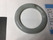 Load image into Gallery viewer, 59.1mm Certified Type A 100% Natural light green chubby round cut Jadeite Jade bangle BM24-4587