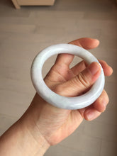 Load image into Gallery viewer, 56.2mm certified 100% natural light green/white/purple chubby round cut jadeite jade bangle BS37-(5563)