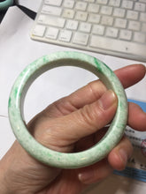 Load image into Gallery viewer, 56mm certified 100% natural Type A sunny green white jadeite bangle PD149-6261