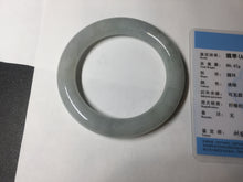 Load image into Gallery viewer, 59.1mm Certified Type A 100% Natural light green chubby round cut Jadeite Jade bangle BM24-4587