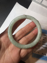 Load image into Gallery viewer, 55.7mm Certified 100% natural Type A light green round cut jadeite jade bangle BL54-3291