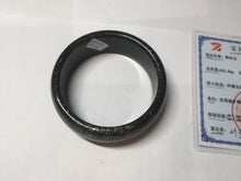 Load image into Gallery viewer, 61mm 100% Natural dark green/black meteorite Stellar Night sky broad style nephrite Jade bangle HF92-1032