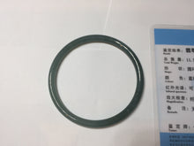 Load image into Gallery viewer, 56.5mm Certified Type A 100% Natural icy watery green/blue/black/gray slim round cut Guatemala Jadeite bangle PC63-7050