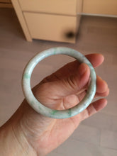 Load image into Gallery viewer, 57mm Certified Type A 100% Natural sunny green round cut Jadeite Jade bangle AK77-3296