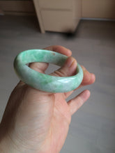 Load image into Gallery viewer, 50.5mm Certified Type A 100% Natural sunny apple green/brown oval Jadeite Jade bangle AZ134-1459