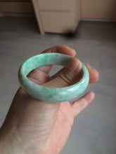 Load image into Gallery viewer, 50.5mm Certified Type A 100% Natural sunny apple green/brown oval Jadeite Jade bangle AZ134-1459