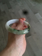 Load image into Gallery viewer, 60mm certified type A 100% Natural green/dark green/white jadeite jade bangle BG26-1711