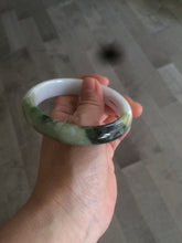 Load image into Gallery viewer, 60mm certified type A 100% Natural green/dark green/white jadeite jade bangle BG26-1711