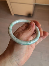 Load image into Gallery viewer, 57mm Certified Type A 100% Natural sunny green round cut Jadeite Jade bangle AK77-3296