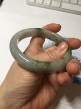 Load image into Gallery viewer, 57.7mm certified Type A 100% Natural dark green brown white with floating seaweed Jadeite Jade bangle BS24-7692