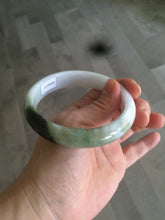 Load image into Gallery viewer, 60mm certified type A 100% Natural green/dark green/white jadeite jade bangle BG26-1711