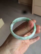 Load image into Gallery viewer, 50.5mm Certified Type A 100% Natural sunny apple green/brown oval Jadeite Jade bangle AZ134-1459
