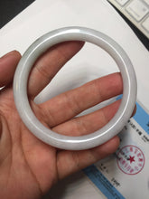 Load image into Gallery viewer, 59.2mm certified 100% natural type A light green/white/purple slim round cut jadeite jade bangle AM93-1359