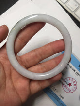 Load image into Gallery viewer, 59.2mm certified 100% natural type A light green/white/purple slim round cut jadeite jade bangle AM93-1359