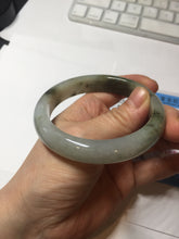 Load image into Gallery viewer, 57.7mm certified Type A 100% Natural dark green brown white with floating seaweed Jadeite Jade bangle BS24-7692