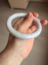 Load image into Gallery viewer, 58.3mm certified 100% natural light green/white/purple/red chubby round cut jadeite jade bangle BS36-(5567)