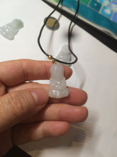 Load image into Gallery viewer, 100% Natural light green white jadeite Jade baby buddha (宝宝佛) pendant AX27