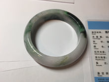 Load image into Gallery viewer, 58mm Certified 100% natural Type A green/purple chubby jadeite jade bangle PB98-8975