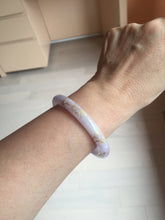 Load image into Gallery viewer, 52.7mm 100% Natural type A purple white carved and golden-painted Jadeite Jade bangle BP165-0271