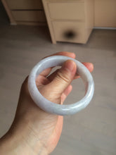 Load image into Gallery viewer, 56mm Certified type A 100% Natural purple/white chubby Jadeite bangle AZ133-9661