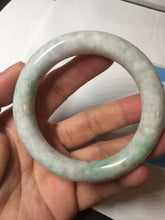 Load image into Gallery viewer, 53.6mm Certified 100% natural Type A sunny green/purple/brown chubby round cut jadeite jade bangle BQ36-5804