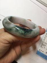 Load image into Gallery viewer, 58mm Certified 100% natural Type A green/purple chubby jadeite jade bangle PB98-8975