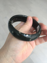 Load image into Gallery viewer, 59mm 100% Natural dark green/black meteorite Stellar Night sky nephrite Jade bangle HF94-1030