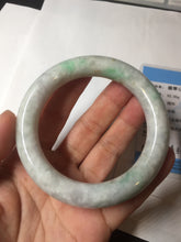 Load image into Gallery viewer, 53.6mm Certified 100% natural Type A sunny green/purple/brown chubby round cut jadeite jade bangle BQ36-5804