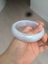 Load image into Gallery viewer, 56mm Certified type A 100% Natural purple/white chubby Jadeite bangle AZ133-9661