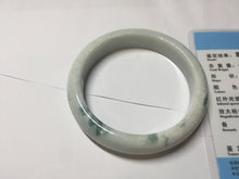 Load image into Gallery viewer, 55.5mm certified 100% natural Type A green white jadeite bangle PD154-6315