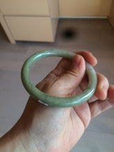 Load image into Gallery viewer, 58.5mm 100% natural certified green/yellow/gray round cut jadeite jade bangle BK14-3294