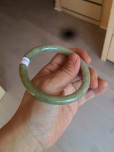 Load image into Gallery viewer, 58.5mm 100% natural certified green/yellow/gray round cut jadeite jade bangle BK14-3294