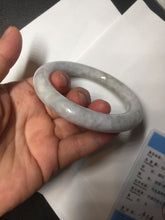 Load image into Gallery viewer, 56.7mm Certified 100% natural Type A white/purple/brown/yellow chubby round cut jadeite jade bangle BQ37-5803
