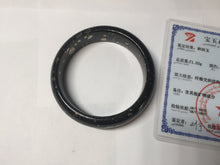 Load image into Gallery viewer, 59mm 100% Natural dark green/black meteorite Stellar Night sky nephrite Jade bangle HF94-1030
