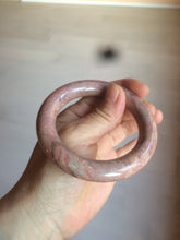 Load image into Gallery viewer, 54.3mm 100% natural plateau earth red/brown chubby round cut rose stone (Rhodonite) bangle XY81