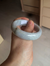 Load image into Gallery viewer, 54mm Certified type A 100% Natural sunny green/white/purple/red (Fu Lu Shou) chubby Jadeite bangle AZ132-9660