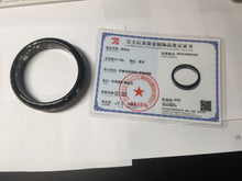 Load image into Gallery viewer, 59mm 100% Natural dark green/black meteorite Stellar Night sky nephrite Jade bangle HF94-1030