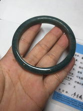 Load image into Gallery viewer, 59.9mm Certified Type A 100% Natural dark green/blue/gray/black Guatemala Jadeite jade bangle AY89-5760
